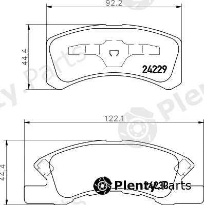Hella 8DB355029-861 — Brake Pad Set, disc brake NAO