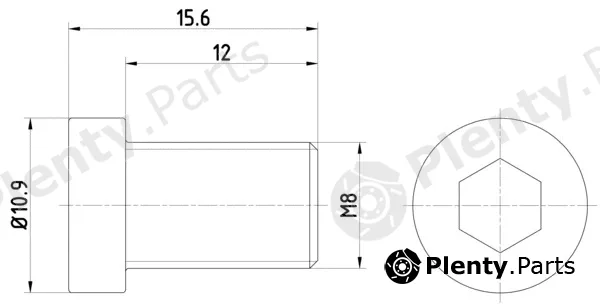 Hella 8DZ355209-091 — Bolt, brake disc