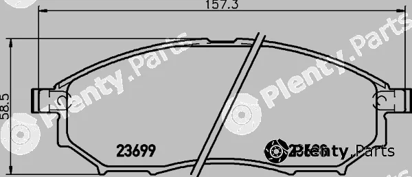 Hella 8DB355027-851 — Brake Pad Set, disc brake NAO