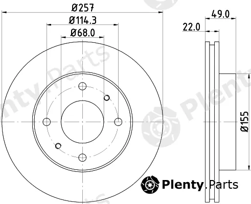 Hella 8DD355102-651 — Brake Disc