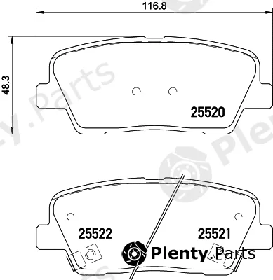 Hella 8DB355028-901 — Brake Pad Set, disc brake NAO