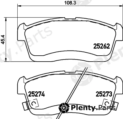 Hella 8DB355028-861 — Brake Pad Set, disc brake NAO
