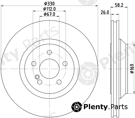 Hella 8DD355116-281 — Brake Disc PRO