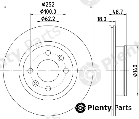 Hella 8DD355116-201 — Brake Disc