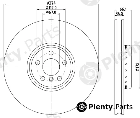 Hella 8DD355126-471 — Brake Disc PRO High Carbon