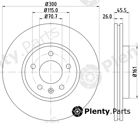 Hella 8DD355116-591 — Brake Disc PRO