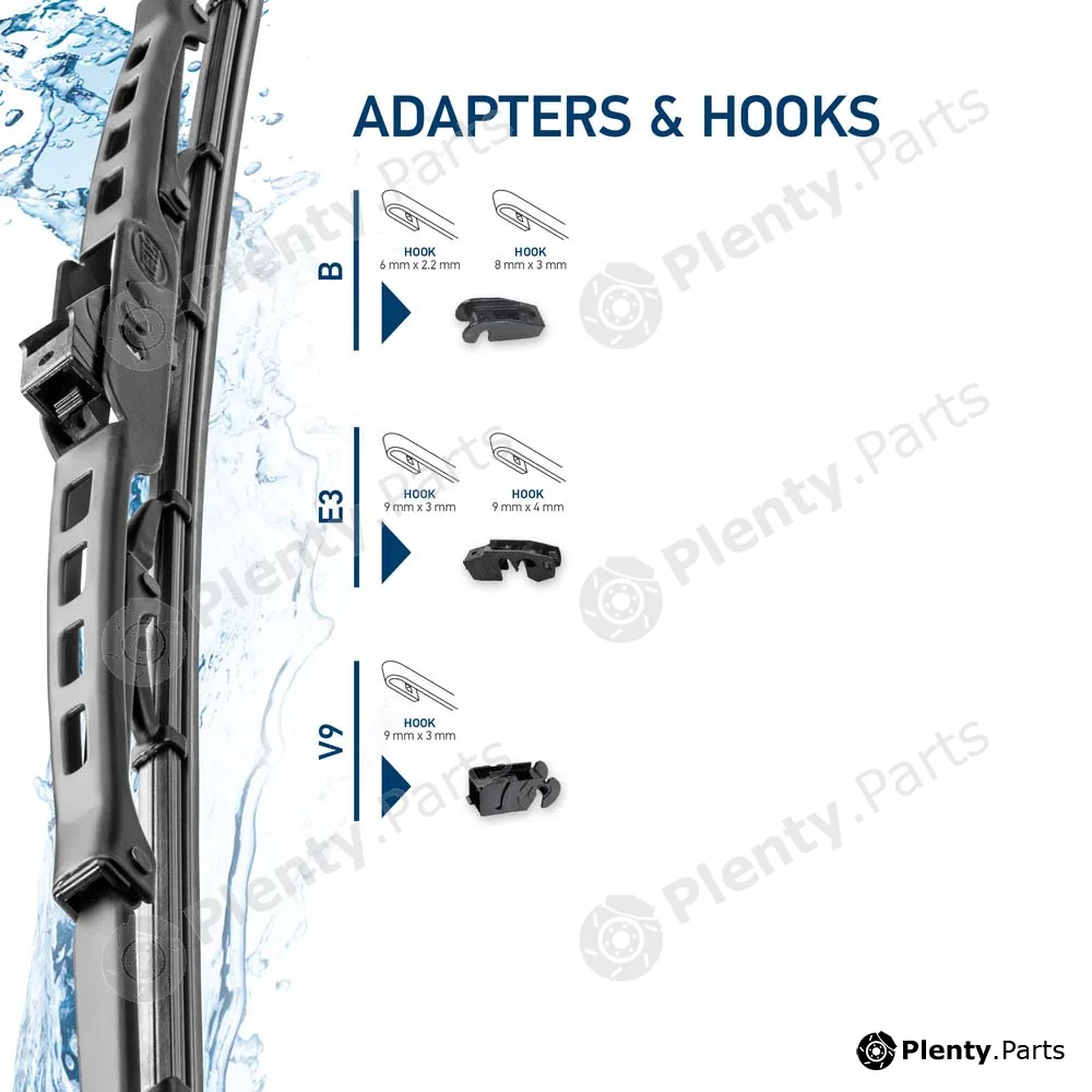 Hella 9XW190253-181 — Wiper Blade Metal