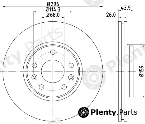 Hella 8DD355116-161 — Brake Disc PRO