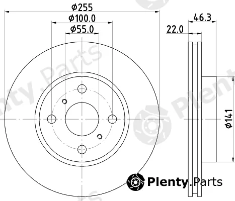 Hella 8DD355113-581 — Brake Disc