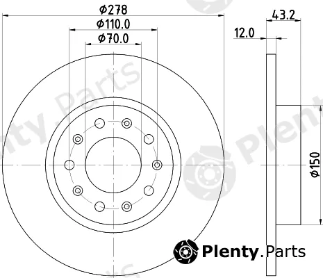 Hella 8DD355116-671 — Brake Disc PRO