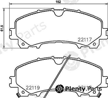 Hella 8DB355036-761 — Brake Pad Set, disc brake NAO