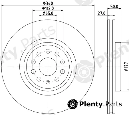 Hella 8DD355134-751 — Brake Disc