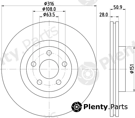 Hella 8DD355133-101 — Brake Disc PRO HC
