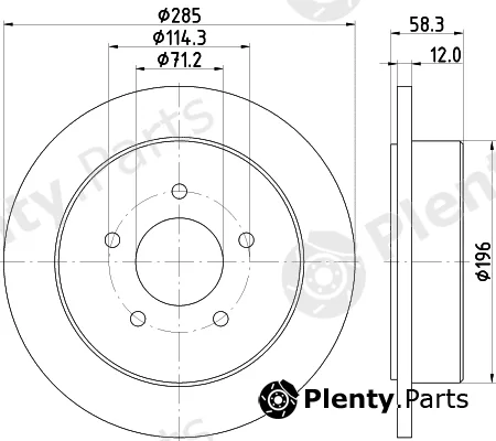 Hella 8DD355114-771 — Brake Disc