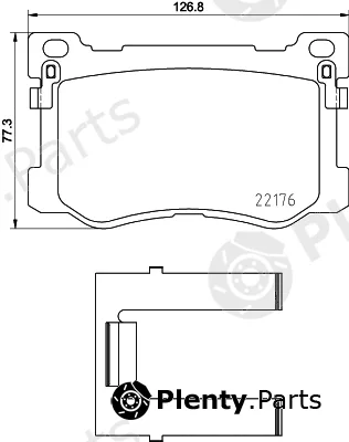 Hella 8DB355030-501 — Brake Pad Set, disc brake NAO