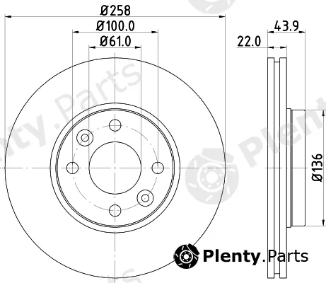 Hella 8DD355118-491 — Brake Disc PRO