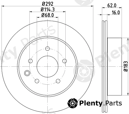 Hella 8DD355118-711 — Brake Disc PRO