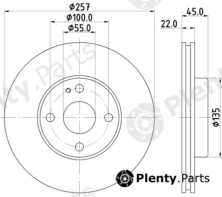 Hella 8DD355103-181 — Brake Disc