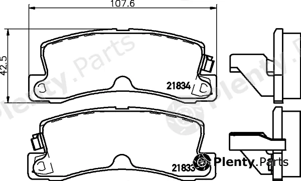Hella 8DB355027-321 — Brake Pad Set, disc brake NAO