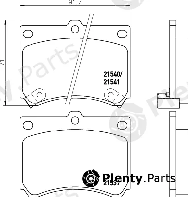 Hella 8DB355027-031 — Brake Pad Set, disc brake NAO