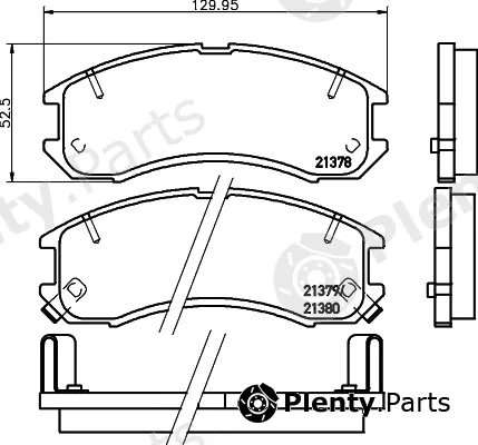 Hella 8DB355026-981 — Brake Pad Set, disc brake NAO