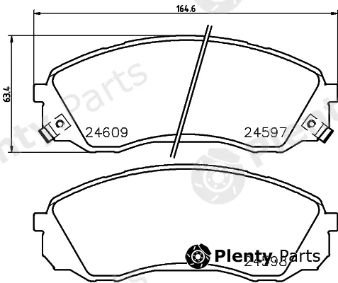 Hella 8DB355029-671 — Brake Pad Set, disc brake NAO