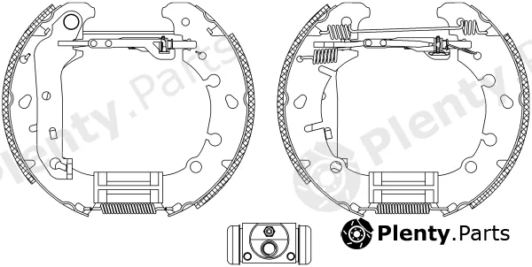 Hella 8DB355004-841 — Brake Shoe Set Shoe Kit Pro