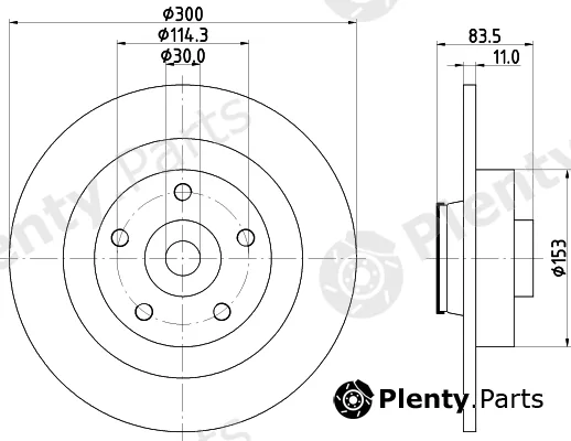 Hella 8DD355123-401 — Brake Disc PRO