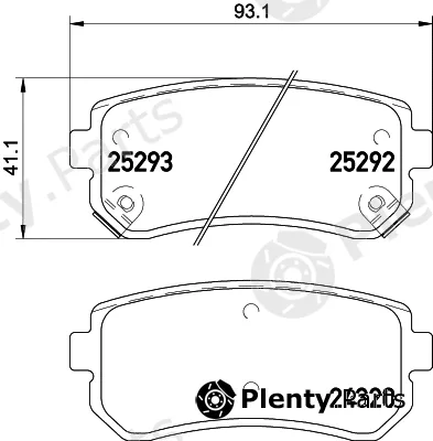 Hella 8DB355030-301 — Brake Pad Set, disc brake NAO
