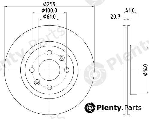 Hella 8DD355126-531 — Brake Disc PRO