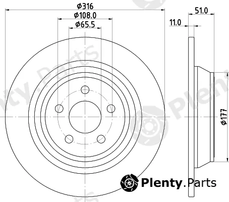 Hella 8DD355126-551 — Brake Disc PRO
