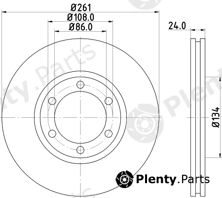 Hella 8DD355117-401 — Brake Disc