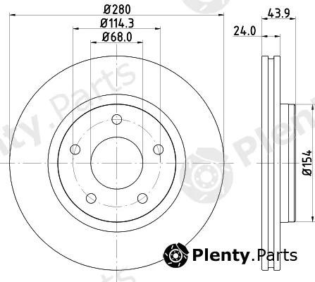 Hella 8DD355117-321 — Brake Disc PRO