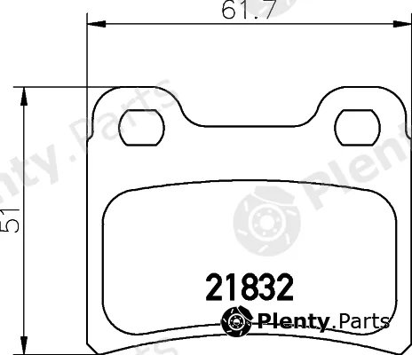 Hella 8DB355037-371 — Brake Pad Set, disc brake NAO