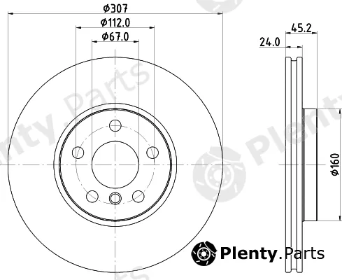 Hella 8DD355125-351 — Brake Disc PRO