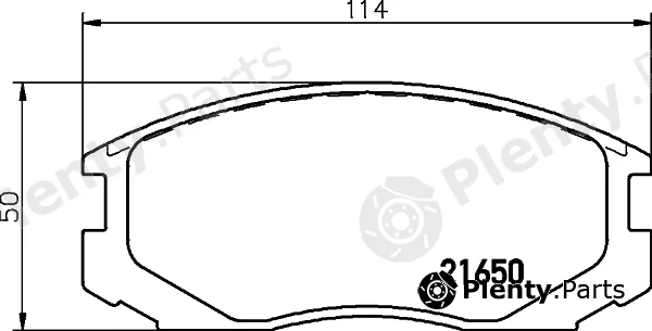 Hella 8DB355027-121 — Brake Pad Set, disc brake NAO