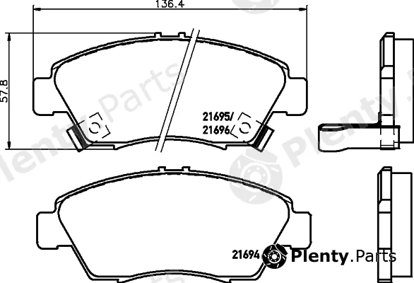 Hella 8DB355027-201 — Brake Pad Set, disc brake NAO
