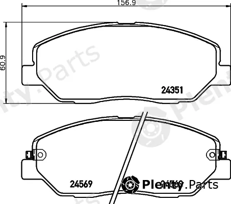 Hella 8DB355028-481 — Brake Pad Set, disc brake NAO