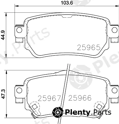 Hella 8DB355039-591 — Brake Pad Set, disc brake NAO