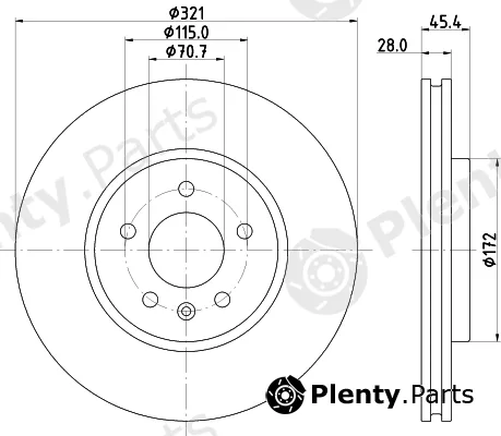 Hella 8DD355132-171 — Brake Disc PRO High Carbon