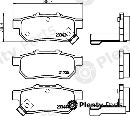 Hella 8DB355027-291 — Brake Pad Set, disc brake NAO