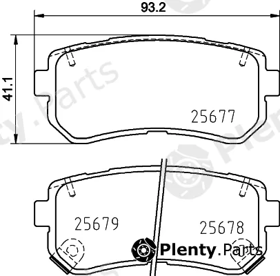 Hella 8DB355037-541 — Brake Pad Set, disc brake NAO