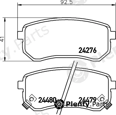Hella 8DB355028-361 — Brake Pad Set, disc brake NAO