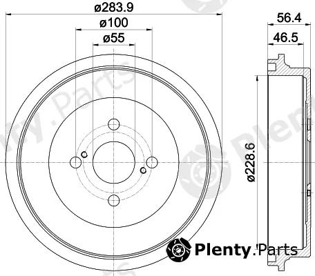 Hella 8DT355302-711 — Brake Drum