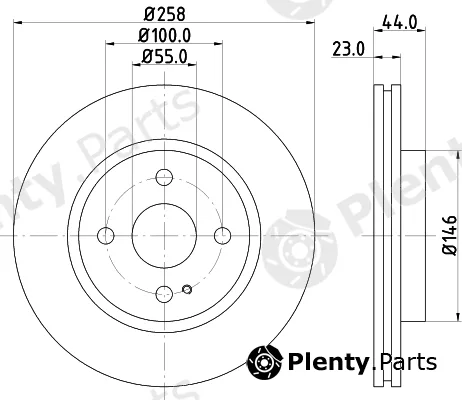 Hella 8DD355128-851 — Brake Disc PRO High Carbon