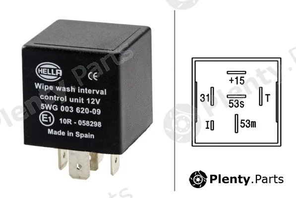 Hella 5WG003620-097 — Relay, wipe/wash interval