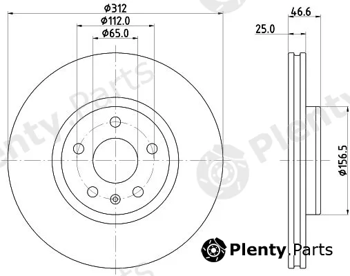 Hella 8DD355134-941 — Brake Disc PRO