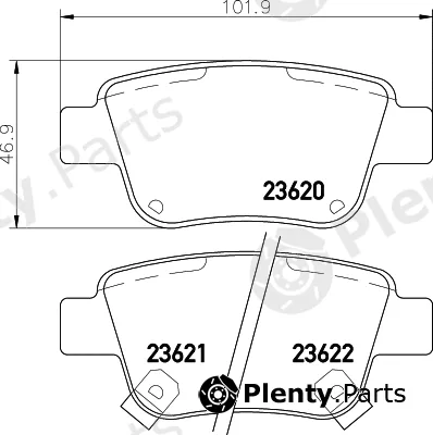 Hella 8DB355029-621 — Brake Pad Set, disc brake NAO