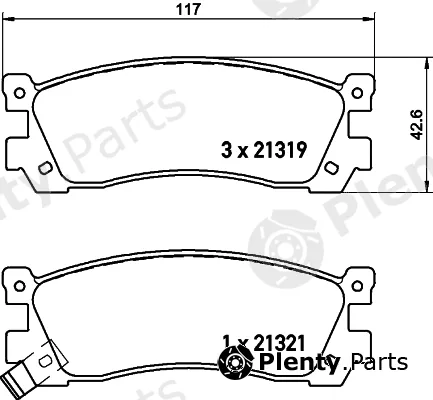 Hella 8DB355029-881 — Brake Pad Set, disc brake NAO