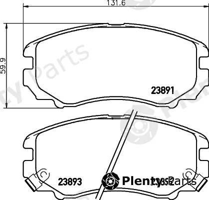 Hella 8DB355037-401 — Brake Pad Set, disc brake NAO
